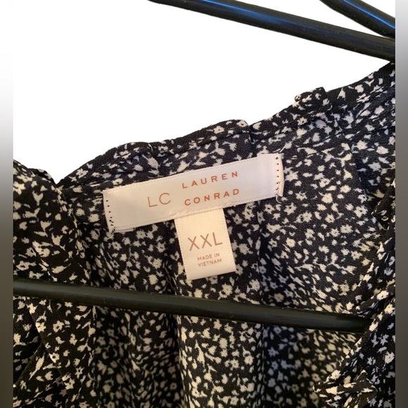 NEW LAUREN CONRAD Black & White Floral Cap Sleeve Mini Dress Plus Size Women’s - Picture 3 of 10